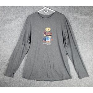 Polo Ralph Lauren Shirt Men's Large Polo Bear Long Sleeve Gray